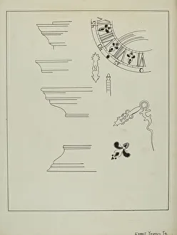 Pen And Ink And Graphite On Paper Prints: Grandfather's Clock, c. 1936. Creator: Ernest A Towers Jr