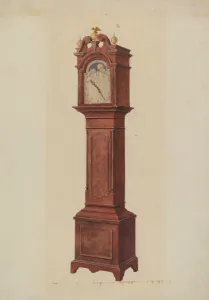 Morton Ralph Prints: Grandfathers Clock, c. 1942. Creator: Ralph Morton
