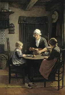 Grandchildren Prints: At Grandmother's, 1883. Creator: David Adolf Constant Artz