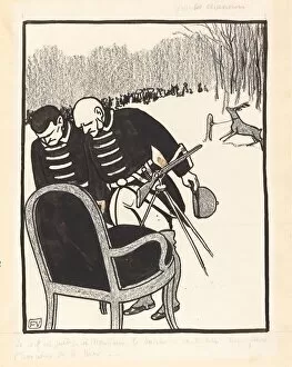 Bowing Gallery: Grands Chasseurs--Le Cerf est prêt, 1903. Creator: Félix Vallotton