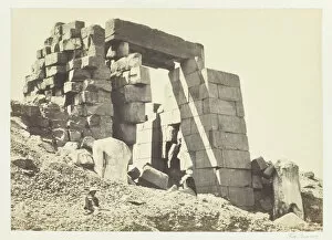 Granite Gallery: The Granite Pylon, Thebes, 1857. Creator: Francis Frith