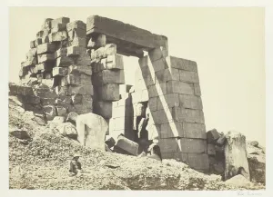 Lintel Prints: The Granite Pylon, Thebes, 1857. Creator: Francis Frith