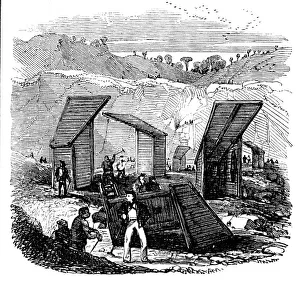 Granite Quarry Prints: Granite Quarrymen's Huts, 1857. Creator: Unknown