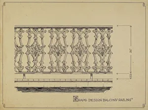 Artists Notes Prints: Grape Design Balcony, c. 1936. Creator: Thomas Byrne
