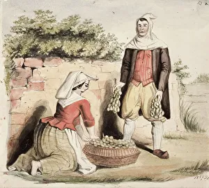 Anders Ekman Prints: Grape harvest, 1850. Creator: Karl Anders Ekman