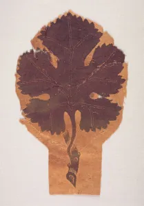 Byzantine Period Prints: Grape Leaf from a Curtain, 400s-500s. Creator: Unknown