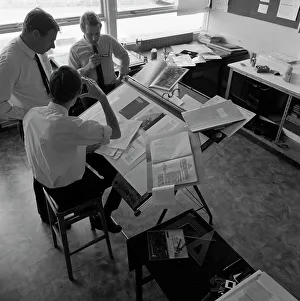 Graphic designers at work, Mexborough, South Yorkshire, 1968. Artist: Michael Walters