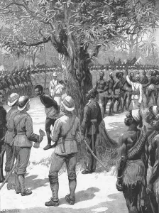 John Rowlands Prints: The Graphic Stanley Number; Execution of a Soudanese Mutineer at Mazamboni's