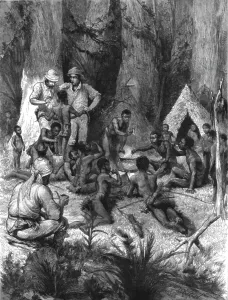 John Rowlands Prints: The Graphic Stanley Number; Forest Dwarfs Eating Snakes, 1890. Creator: Unknown
