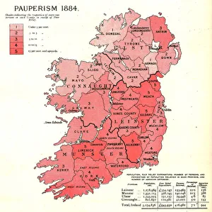 Province Prints: The Graphic Statistical Maps of Ireland; Pauperism 1884, 1886. Creator: Unknown