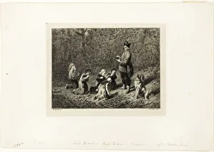 In Prayer Collection: Grave! Grave! Tres-Grave!, 1862. Creator: Charles Emile Jacque