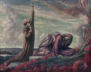 On the grave of the martyrs, 1941-1942. Creator: Delville, Jean (1867-1953)