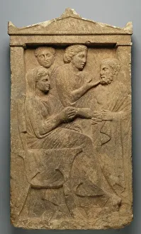 Gravestone Prints: Grave Naiskos of Sime, about 320 BC. Creator: Unknown