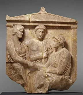 Gravestone Prints: Grave Naiskos of Theogenis with her Mother