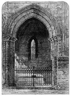 Centenary Prints: The Grave of Scott in Dryburgh Abbey, 1871. Creator: William James Palmer
