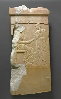 Grave Stele of Mynnia, about 370 BC. Creator: Unknown