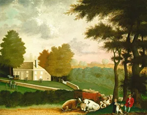 Images Dated 29th March 2021: The Grave of William Penn, c. 1847 / 1848. Creator: Edward Hicks