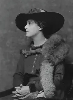 Fox Fur Prints: Graves, Robert, Mrs. portrait photograph, 1916. Creator: Arnold Genthe