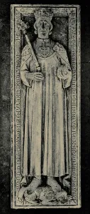 Photoengraving Prints: Gravestone of King Rudolf of Habsburg (1218-1291) in Speyer Cathedral. Creator: Anonymous