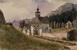 Bavaria Prints: Graveyard in Ischl, 1838. Creator: Rudolf von Alt