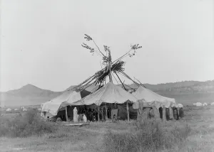 Great Plains Prints: Gray Dawn-Cheyenne, c1910. Creator: Edward Sheriff Curtis