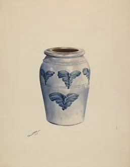 Charles Moss Prints: Gray Stoneware Crock, c. 1937. Creator: Charles Moss