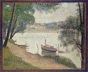 Hauts De Seine Prints: Gray Weather, Grande Jatte, ca. 1886-88. Creator: Georges-Pierre Seurat