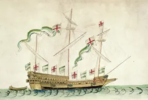 Rigging Prints: The Graye Hounde, 1546. Creator: Unknown