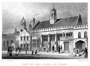 Grays Inn Hall, Chapel, and Library, London, 19th century. Artist: W Watkins