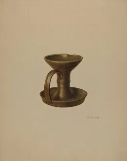 Amantea Nicholas Gallery: Grease Lamp, c. 1938. Creator: Nicholas Amantea