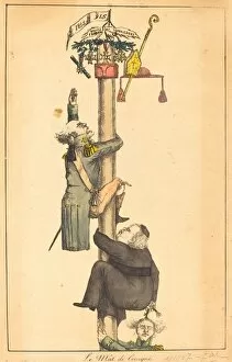 Baton Gallery: The Greasy Pole, 1815. Creator: Unknown