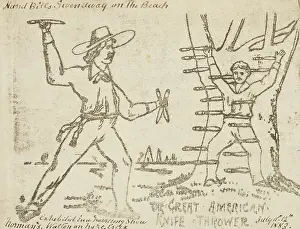 Variety Act Prints: The Great American Knife Thrower, 1883. Creator: Unknown