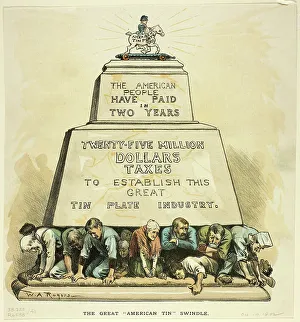 Newsprint Prints: The Great American Tin Swindle, published October 19, 1892. Creator: William Allen Rogers