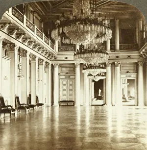 Oslo Prints: The great ball-room at the Palace, Christiania, Norway, c1905. Creator: Unknown