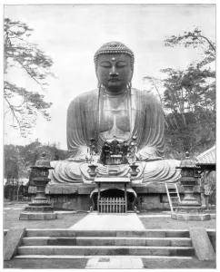 The Great Bronze Buddha, Japan, late 19th century. Artist: John L Stoddard The Great Bronze Buddha, Japan, late 19th century. Artist: John L Stoddard