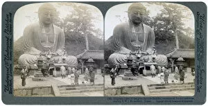 Kamakura Period Collection: Great bronze Buddha, Kamakura, Japan, 1904. Artist: Underwood & Underwood