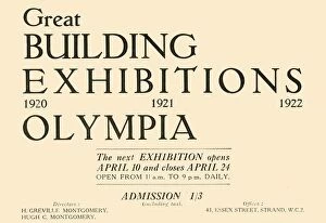 Western Script Collection: Great Building Exhibition - Olympia, 1920. Creator: Unknown