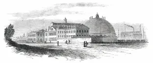 Great Central Railway Depot, Detroit, Michigan, U.S. 1850. Creator: Unknown