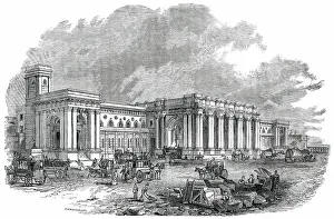 Builder Prints: The Great Central Railway Station at Newcastle-Upon-Tyne, 1850. Creator: Unknown