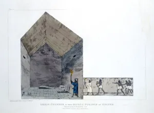 Belzoni Prints: Great Chamber in the Second Pyramid of Ghizeh, Egypt, 1820. Artist: Agostino Aglio