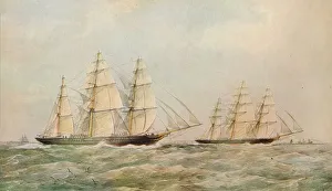 Maritime Prints: The Great China Race. The Clipper Ships Taeping and Ariel passing the Lizard