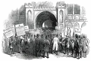 Demonstrators Prints: The Great City Meeting at Guildhall - (Exterior), 1850. Creator: Unknown