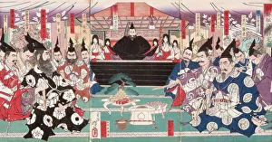 Feudal Prints: The Great Conference on the Conquest of Korea, 19th century. Creator: Tsukioka Yoshitoshi