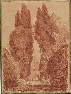 The Great Cypresses of the Villa d'Este (Les Grands Cyprès de la villa d'Este), 1760. Creator: Fragonard; Jean Honoré (1732-1806)