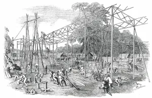 Girders Prints: Great Exhibition of 1851 - Progress of the Building in Hyde Park, 1850. Creator: Unknown