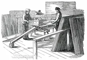 Owen Jones Prints: The Great Exhibition Building in Hyde Park - Painting Machine, 1850. Creator: Unknown