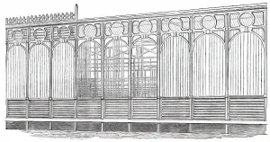 The Great Exhibition Building in Hyde Park - Portion of the South Front, 1850. Creator: Unknown