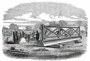 Girders Prints: The Great Exhibition Building in Hyde Park - Testing the Girders, 1850. Creator: Unknown