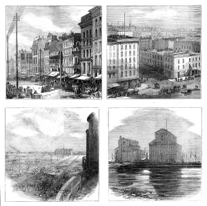 Warehouse Prints: The Great Fire at Chicago: views in the city, 1871. Creator: Unknown