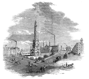 Water Amenities Prints: The Great Fire at Chicago: the Waterworks, 1871. Creator: Unknown